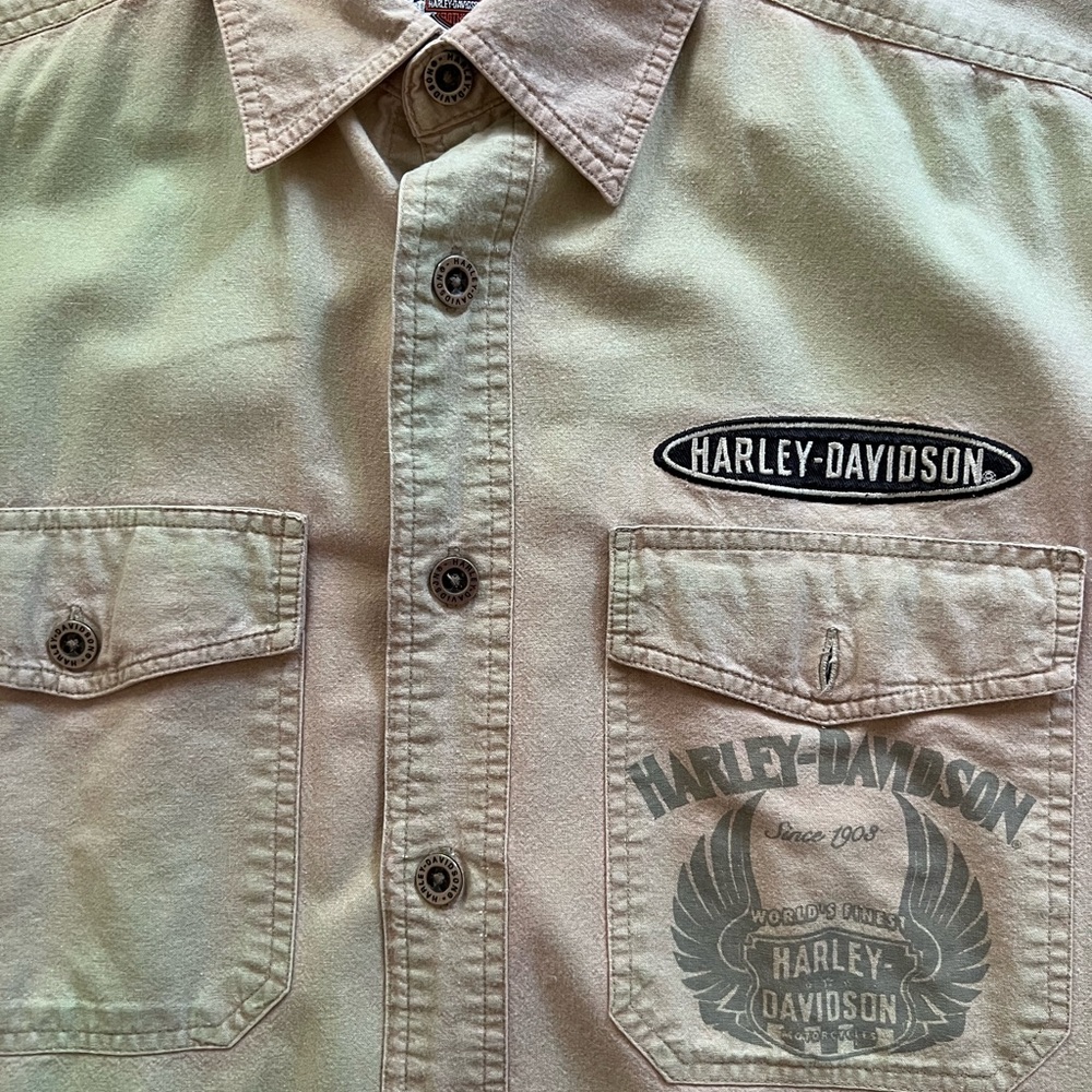 mens Harley Davidson button up shirt - Picture 3 of 7